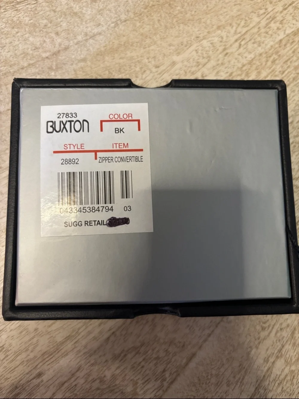 Buxton Black Genuine Leather Card & Key Wallet